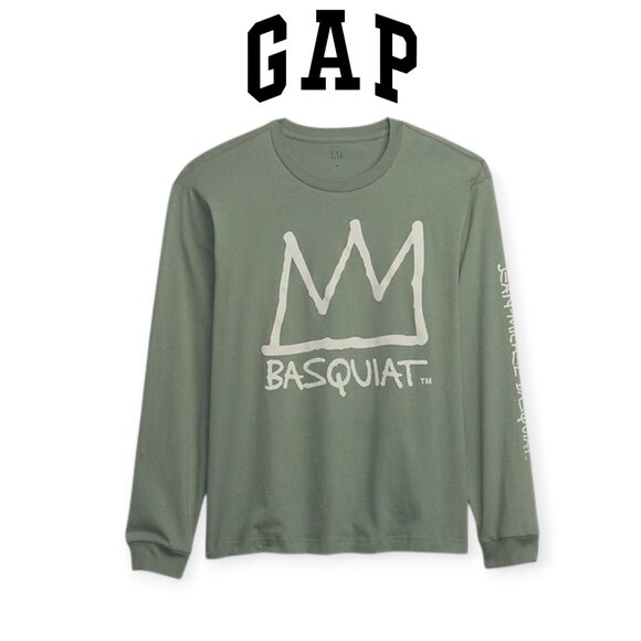 The Gap Jean-Michel Basquiat Graphic T-Shirt in Gasoline Green size XL Unisex - Picture 1 of 13